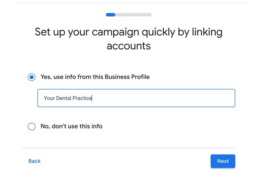 ساخت google business profile در گوگل ادز