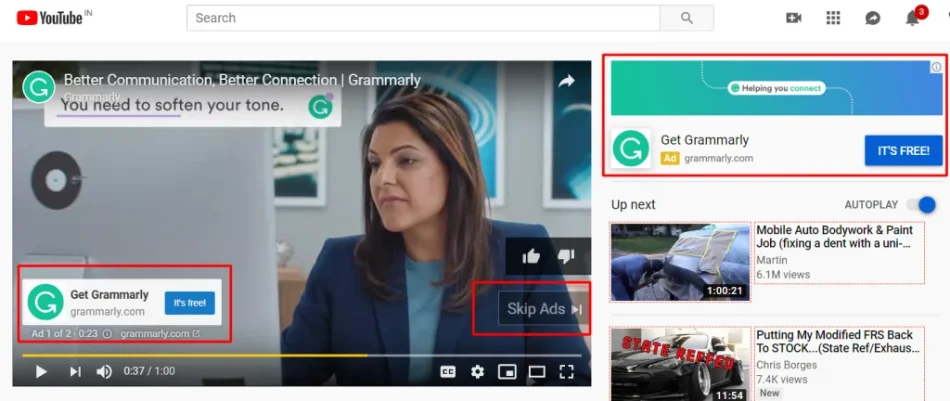 تبلیغ Skippable یوتیوب
