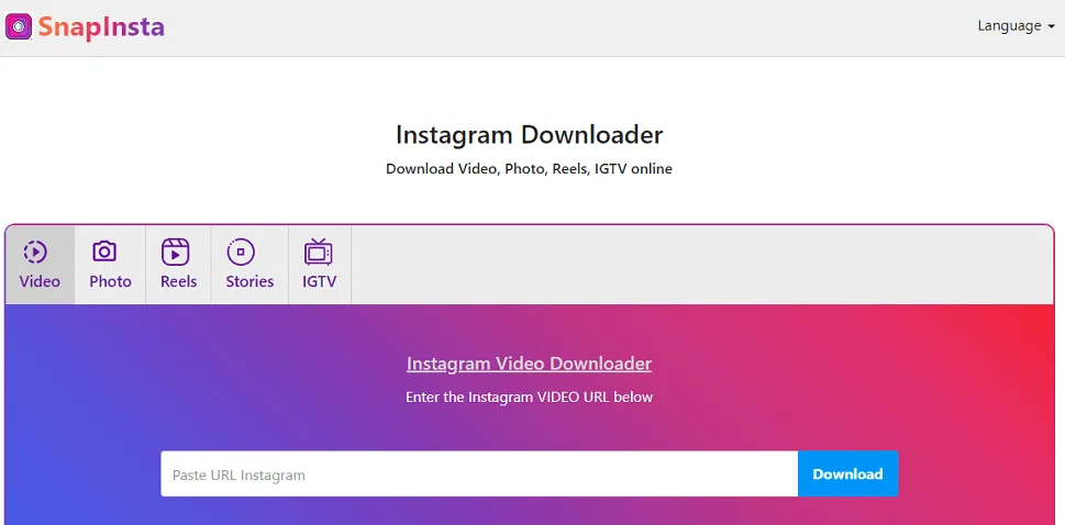 دانلود از اینستا لینک مستقیم با سایت SnapInsta