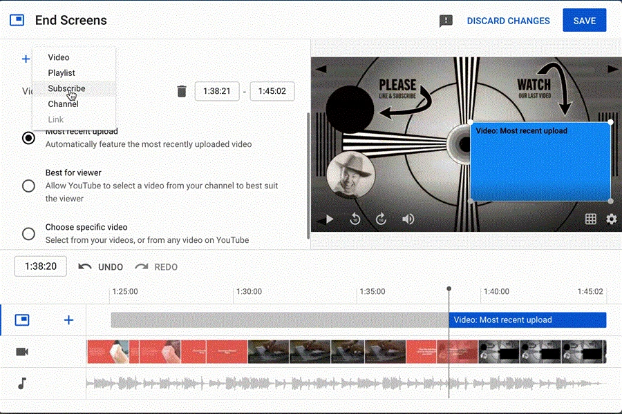 اضافه کردن صفحه پایان و کارت به یوتیوب