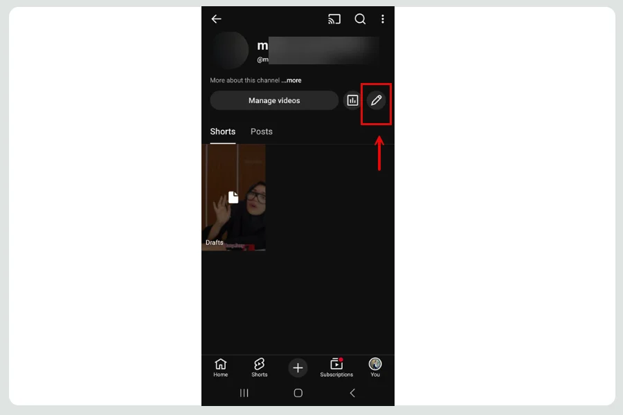 ورود به بخش ویرایش پروفایل یوتیوب