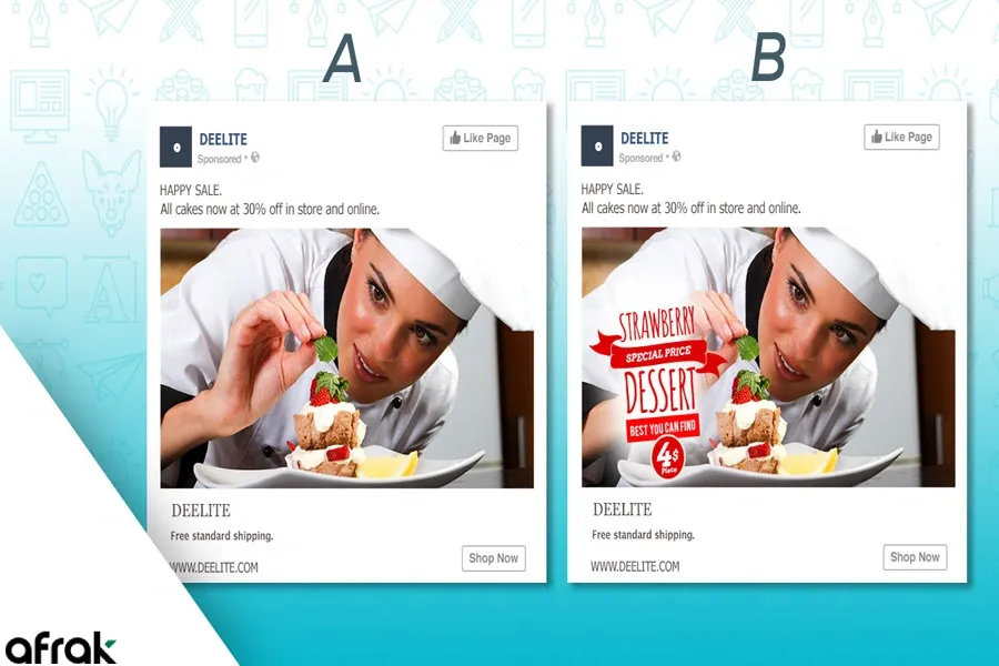 تست A/B چیست؛ تغییر تصاویر و متن تصویر برای آزمایش دو نسخه تبلیغ