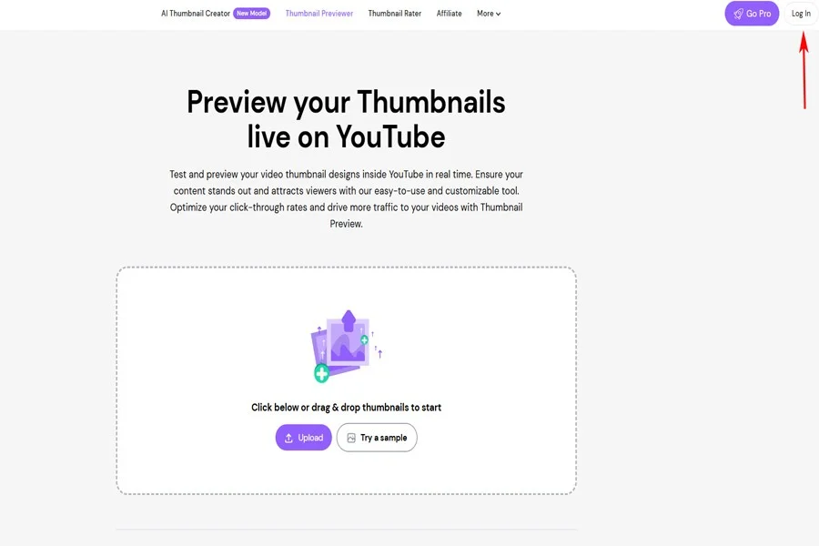 ورود به سایت Test My Thumbnails برای ساخت تامنیل یوتیوب